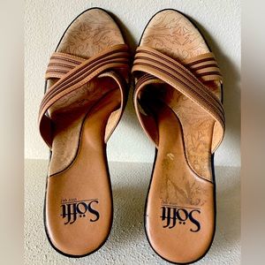 Sofft leather heal sandals size 8